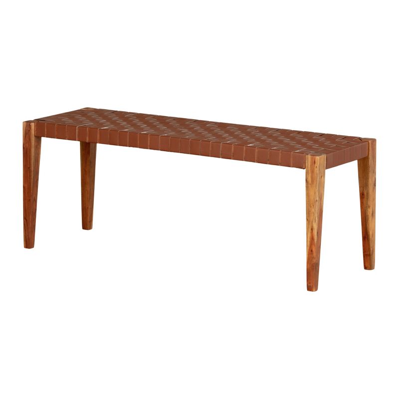 Balka Woven Leather Bench Brown - South Shore, 1 of 9