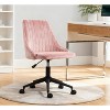Racxily Pink Velvet Office Chair, Adjustable Height with Cozy Comfort for Home Office - 2 of 4