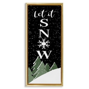 Stupell Industries Let It Snow Winter Scene Floating Frame Canvas Art - 1 of 4