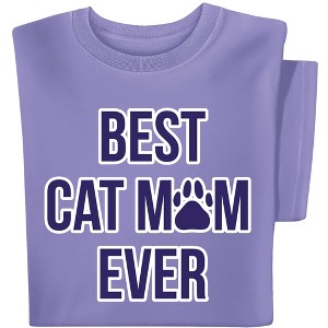 Collections Etc Best Cat Mom Ever Short Sleeve Graphic T-Shirt - 1 of 4