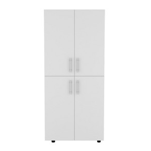 SEVOBAL Armoires 70 Inch High Four Door Armoire with Shelves and Hanging Rod for Bedroom Storage, White, 31.5"*18.9"*70.8" - 1 of 4