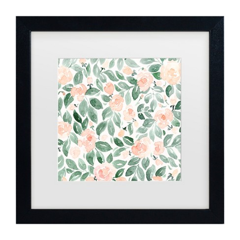 Trademark Fine Art - Rosana Laiz Blursbyai Miriam flowers in coral Matted Framed Art - image 1 of 4