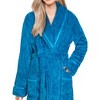 PAVILIA Women Plush Fleece Robe, Soft Textured Bathrobe, Lady Cozy Spa Long Robes, Fuzzy Satin Waffle Trim - 3 of 4
