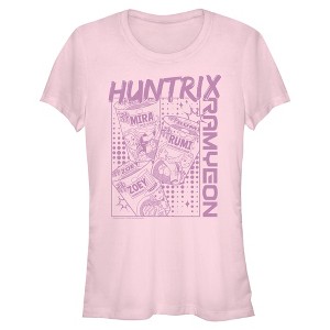 Juniors KPop Demon Hunters Zoey Mira and Rumi Ramyeon T Shirt - 1 of 4