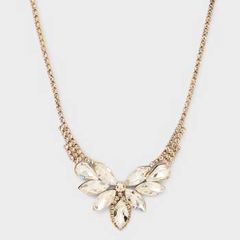 Cluster Marquise Stone Necklace - Gold