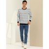 Lars Amadeus Men's Round Neck Long Sleeves Regular Fit Stripe Printed Sweatshirt - 3 of 4