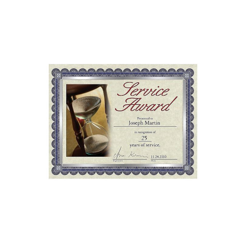 Southworth Foil-Enhanced Parchment Certificates Ivory/Blue/Silver 24 lb 8.5 x 11 15/Pk CT1R, 4 of 5