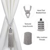 Evideco French Home Goods Decorative Curtain Tiebacks With Tassel - 33” Long, Hand-Tied Rope With Lustrous Threads - 3 of 4