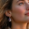 Ross-Simons Tonal Purple Multi-Gemstone Inlay Drop Earrings in 18kt Gold Over Sterling - 2 of 3