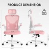 Infurnic Task and Office Chairs, Ergonomic Office Chair with Adjustable Lumbar Support and Armrests, for Home and Office, Pink, 23.43"*23.43"*56.69" - 3 of 4