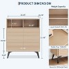 Fluted Sideboard Storage Cabinet with Metal Legs, Mid Century Modern Buffet Credenza for Living Room, Hallway - 2 of 4