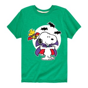 Boys' - Peanuts - Snoopy Woodstock Vampire Short Sleeve Graphic T-Shirt - 1 of 4