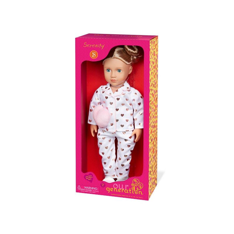 Our Generation Serenity with Heart Polka Dot Pajama Outfit 18&#34; Slumber Party Doll, 6 of 7