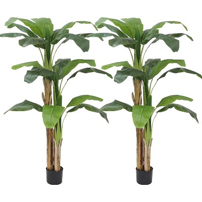 Artificial Fiddle Leaf Fig Tree 5FT, Tall Fake Plants for Indoor Outdoor Decor, Fake Fig Leaf Tree with Pot for Home Office Living Room Decor