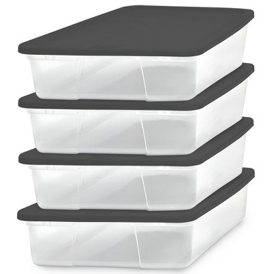 Homz Snaplock Multipurpose 28 Quart Clear Stackable Storage Container Bins for Indoor Home Organization