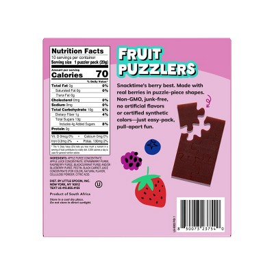 Little Spoon Fruit Kids' Puzzlers Mixed Berry Fruit Snacks Made with Real Fruit - 7.05oz/10ct