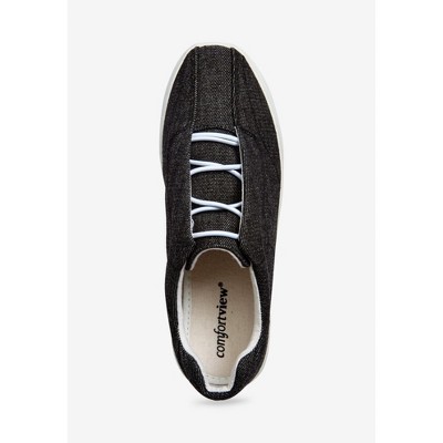 Женские кроссовки Comfortview The Bungee Slip On Sneaker - 9 M, Black (Wide Widths Available) — фото 5