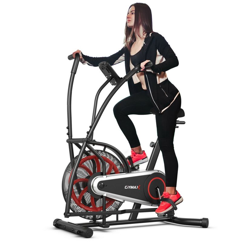 Costway Unlimited Resistance Airdyne Bike Fan Exercise Bike with Clear LCD Display, 1 of 11