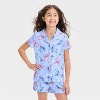 Girls' Lilo & Stitch Angel Coat Pajama Set - Blue - 3 of 4