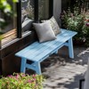 VINGLI 47” Outdoor Bench, Weatherproof Porch Bench w/Metal Legs, Poly Lumber Patio Backless Bench 660 LBS Capacity - 4 of 4