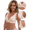 INSPIRE CHIC Women's Front Closure Wireless Postpartum Cotton Breastfeeding Lingerie V-Neck Push Up Ribbed Nursing Bras - 3 of 4