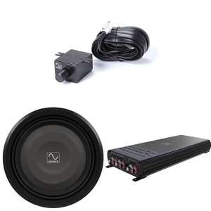 Wavtech thinPRO12-2 750 Watt 12" Shallow Subwoofer 2 ohm, Wavtech Link1000.5PLUS 1000 Watt 5-Channel Amplifier, and Wavtech linkRC - Remote level c... - 1 of 4
