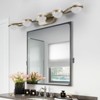VYNXARIA Champagne Gold Wall Lights, 35" Modern Minimalist 5-Light Vanity Fixture with Crystal Sand Shades for Bathroom and Mirror Decor - 2 of 4