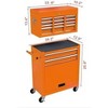 8-Drawer Rolling Tool Cabinet - Orange, High-Capacity Wheels, for Workshop/Warehouse - 3 of 4