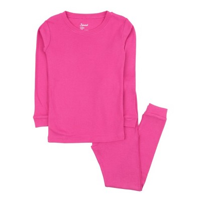 Leveret Kids Two Piece Cotton Pajamas Solid Hot Pink 2 Year : Target