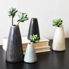 Conical Stoneware Bud Vases in Crackle Glaze, Set of 4 - 3 of 4