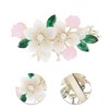 Unique Bargains Anagallis Flower French Barrette Hair Clips Pink Beige 1 Pc - 3 of 4