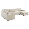 YOOCOZZ Chenille Sectional Sofa with Sturdy Plastic Legs, 2 Armrest Cup Holders and Chaise Lounge - 2 of 4