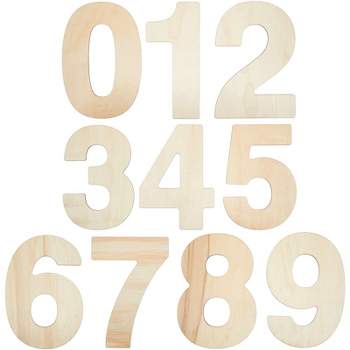 Bright Creations 10 Piece Unfinished Wood 12-Inch Number 0-9 for DIY Crafts & Home Wall Decor