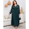 Women's Plus Size  Dress – Alluring Crossover V-Neck, Liquid Drape & High-Leg Slits for Captivating Evenings - 3 of 4