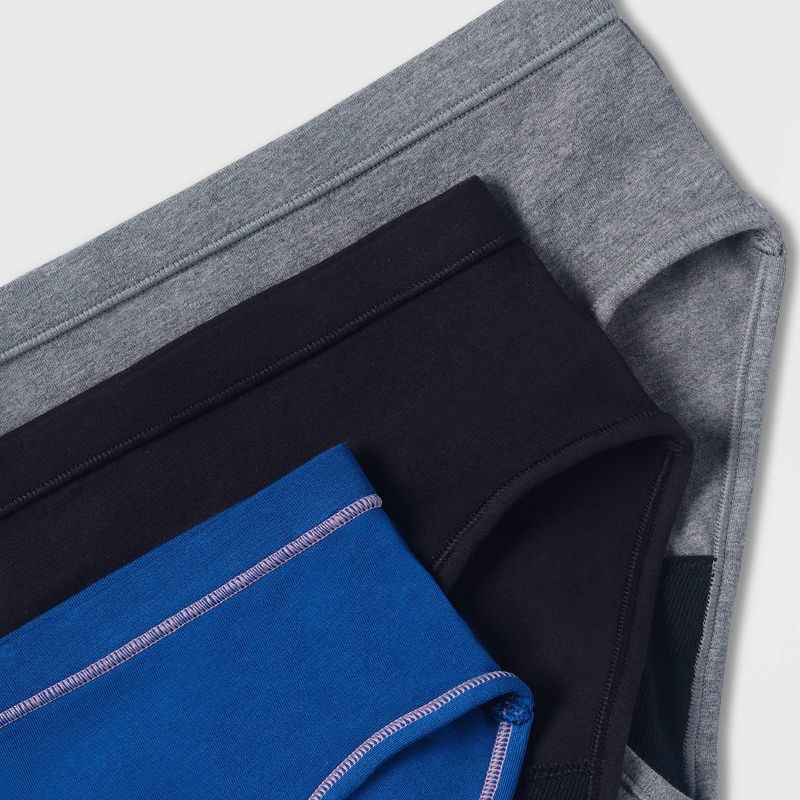 Thinx Teen's 3pc Classic Combo Briefs Period Underwear - Black/Blue/Gray, 3 of 15