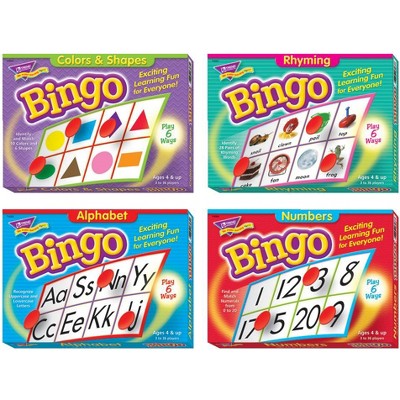 Trend Enterprises Early Language Assorted Shape Bingo Game Set, Assorted Color, 4+ Years, set of 4