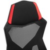 TiramisuBest Ergonomic Red PU Mesh Home Office Chair with Lumbar Support, Footrest and Wheels - 2 of 4