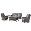 Gymojoy 5 Pieces Outdoor Wicker Sofa with Swivel Chairs, Coffee Table, Patio Furniture Set - 2 of 4