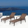 2pc Outdoor Recliner Adjustable Aluminum Patio Chaise Lounge Chairs - Crestline Products - image 3 of 4
