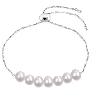 EVERLY JEWELRY | Sterling Silver 7.5 - 8mm Freshwater Cultured Pearl Bracelet, 9-inch - 1 of 4