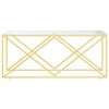 vidaXL Stainless Steel and Glass Coffee Table - 43.3"x17.7", Gold Frame, Tempered Glass Top - 4 of 4