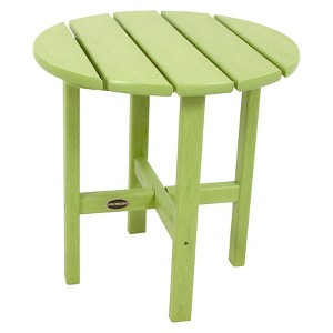 POLYWOOD Round Patio Side Table - Lime, Green