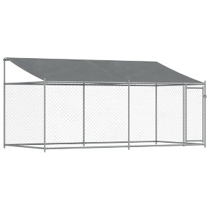 vidaXL Dog Cage Grey Galvanized Steel 6.6 x 6.6 x 6.6 ft Durable - 1 of 4