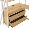 NicBex Twin Size Bunk Bed with Desk Loft Bed Metal Bed Frame with Shelves, Drawers, Inclined Ladder and Guardrail, No Box Spring Required, White - 4 of 4