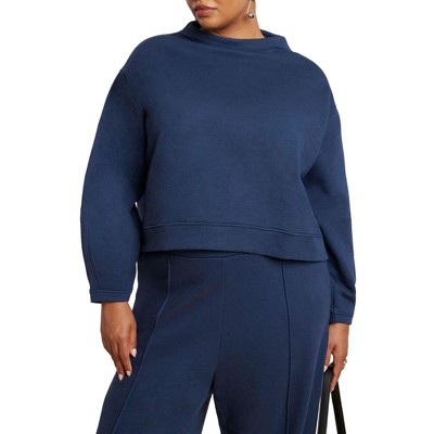 ELOQUII Elements Funnel Neck Sweatshirt