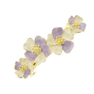 Unique Bargains Paint Lily Flowers French Barrette Hair Clips 1 Pc - 1 of 4