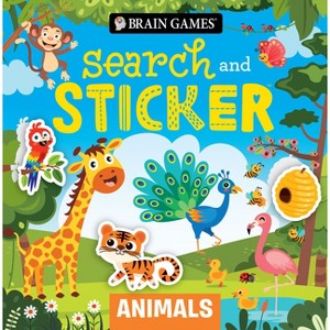 Brain Games - Search and Sticker: Animals (for Kids Ages 3-6) - by  Publications International Ltd & Little Grasshopper Books (Paperback) - 1 of 1