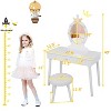 Makeup Dressing Table with Mirror, Lights and Drawers for Little Girls - 2 of 4