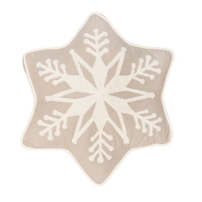 C&F Home Snowflake Shaped 18" x 18" Tufted Throw Pillow