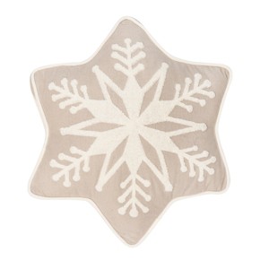 C&F Home 18" x 18" Snowflake Shaped Tufted Christmas Throw Pillow - 1 of 4